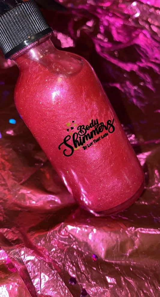 Pink Glitz-Glitter Body Shimmer Oil, Natural Shimmer, Natural Oils